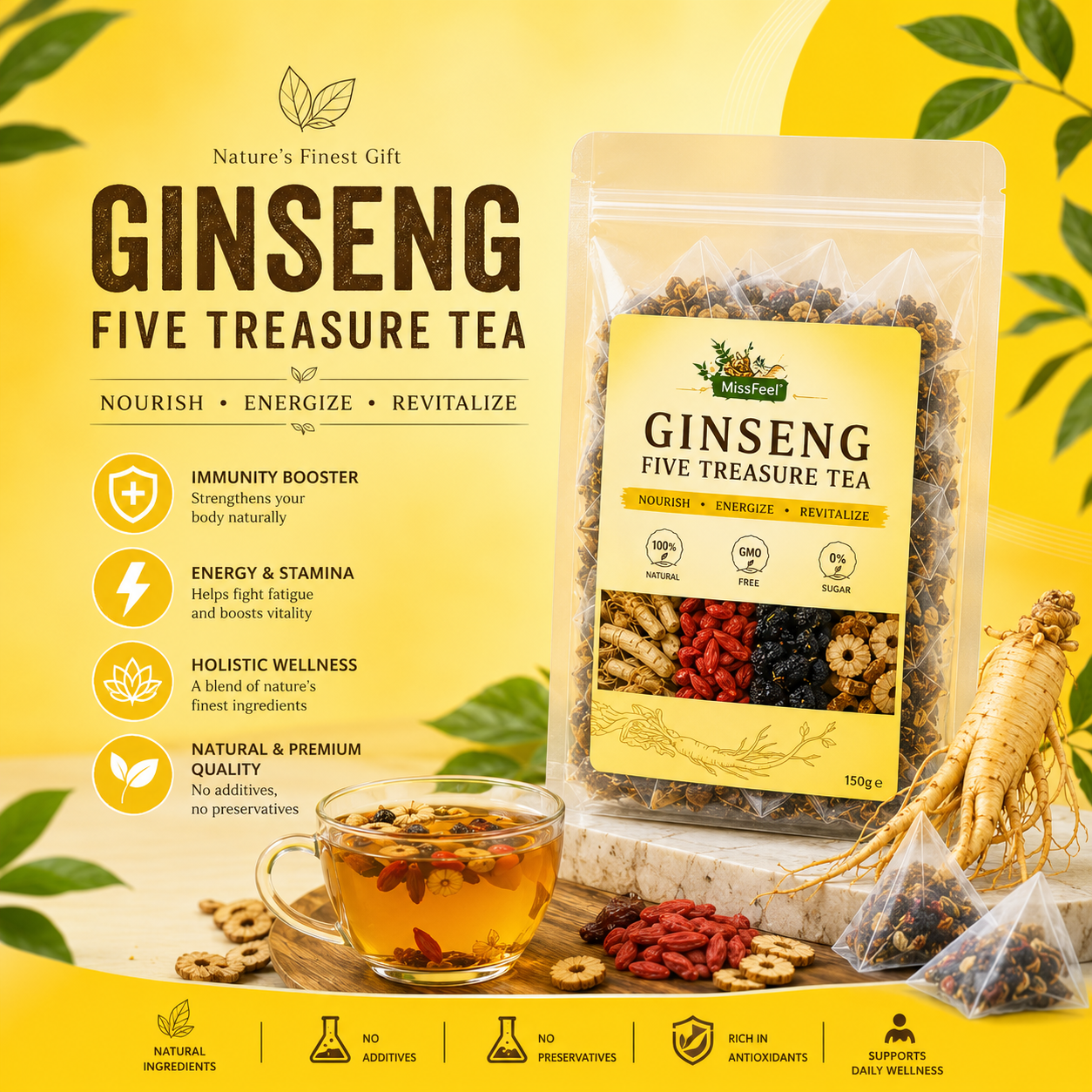 Ginseng Five Treasure Tea